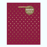 GOLD SWISS DOTS-CRANBERRY SMALL SQUARE TOTE BAG