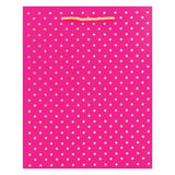 GOLD SWISS DOTS MEDIUM TOTE BAG-MAGENTA