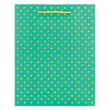 GOLD SWISS DOTS MEDIUM TOTE BAG-TURQUOISE