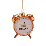 Tan O'Clock Glass Ornament