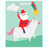 RAINBOW UNICORN SANTA LARGE GIFT BAG