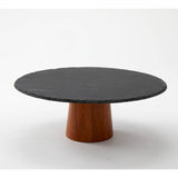 WOOD & SLATE PEDESTAL