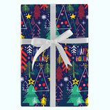 HAPPY HOLIDAY TREES JUMBO ROLL WRAP