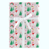 RAINBOW UNICORN SANTA JUMBO ROLL WRAP