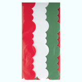 SCALLOPED MULTICOLOR TISSUE PACK-RED GREEN & WHITE