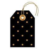 GOLD  SWISS DOTS - BLACK GIFT TAG