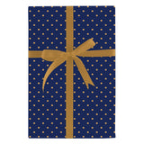 GOLD SWISS DOTS-MIDNIGHT BLUE GIFT WRAP