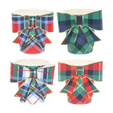 Paper Plaid Mix Bow Cups