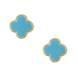 Turquoise Four Leaf Clover Stud Earrings