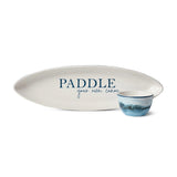 WAKE AT THE LAKE 3-D CANOE CHIP AND DIP WITH KNIFE