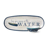 WAKE AT THE LAKE MELAMINE OVAL TRAY WITH DIP BOWL