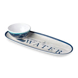 WAKE AT THE LAKE MELAMINE OVAL TRAY WITH DIP BOWL