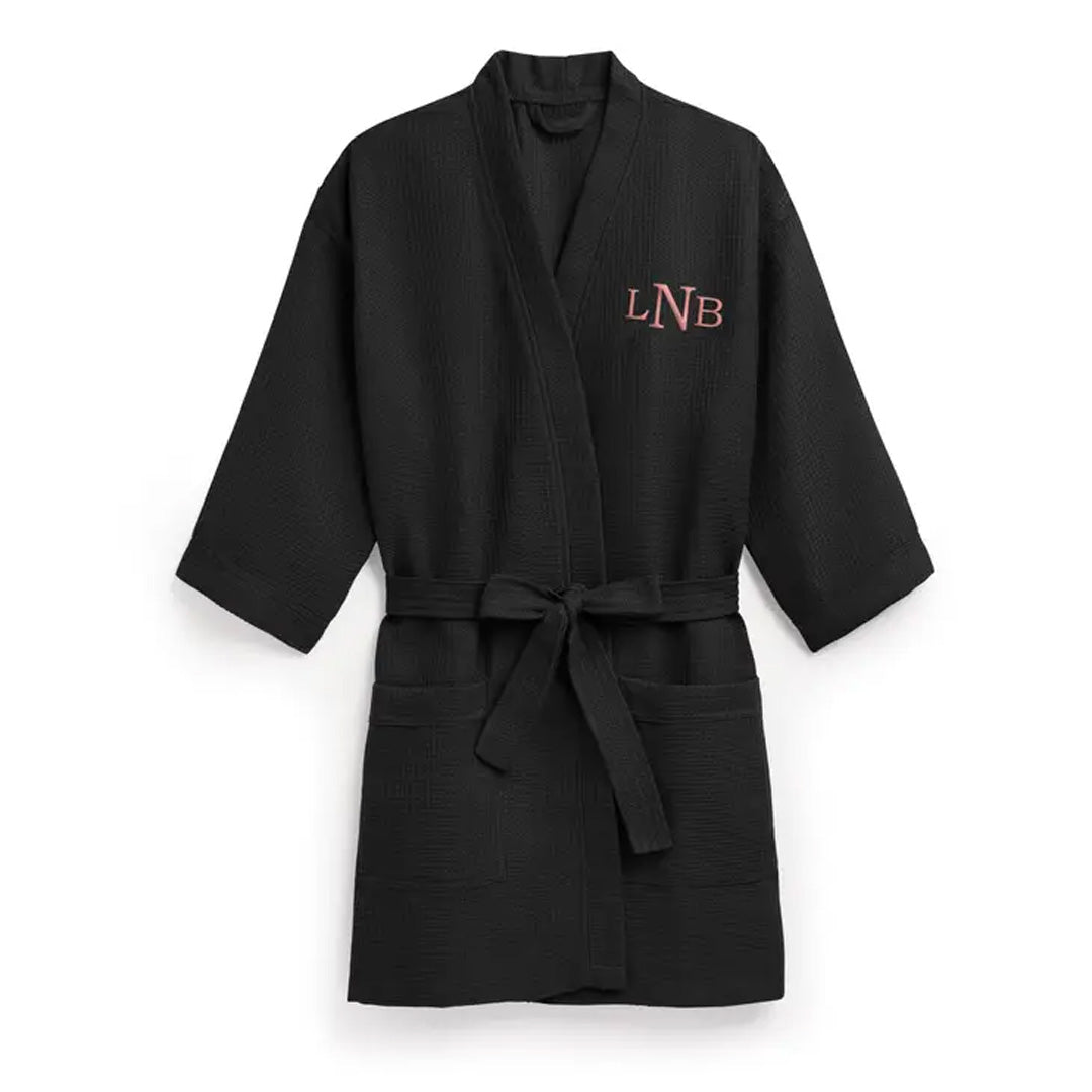 WOMEN'S PERSONALIZED EMBROIDERED WAFFLE SPA ROBE