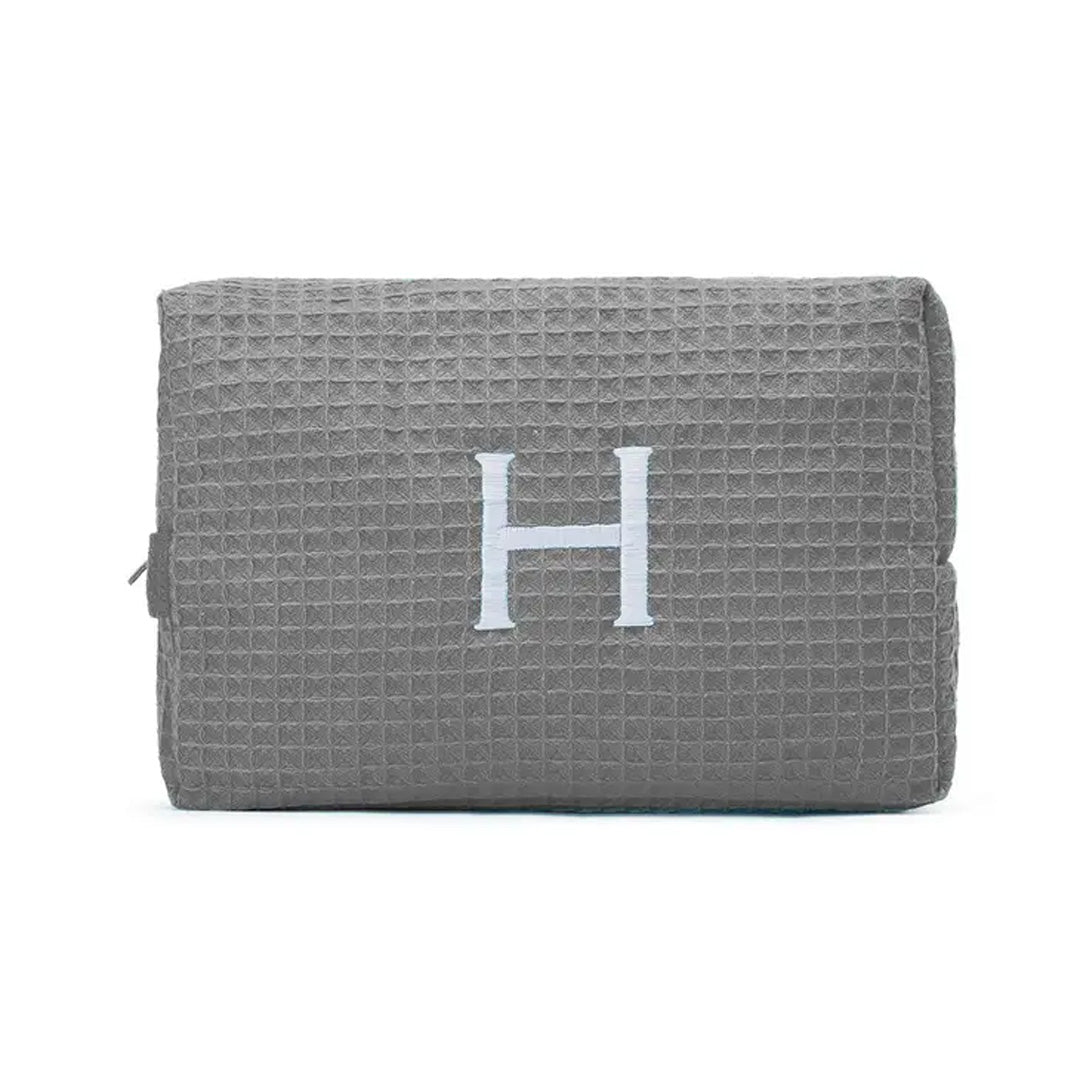 WOMAN'S LARGE PERSONALIZAED COTTON WAFFLE MAKE UP BAG
