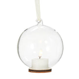 Clear Ornament with Ivory Tealight Christmas Candle