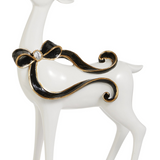 Standing Jeweled Bow Deer Christmas Figure
