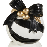 Black and White Stripe Ornament Candle Holders
