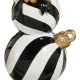 Black and White Stripe Ornament Candle Holders