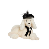 Cream and Black Poodle Christmas Figure