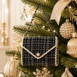 Black Tweed Purse Christmas Ornament