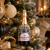 Champagne Bottle Glass Christmas Ornament