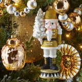 Glitter Pop Gold Nutcracker Glass Ornament
