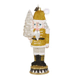 Glitter Pop Gold Nutcracker Glass Ornament