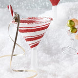 Glitter Pop Peppermint Cocktail Glass Ornament