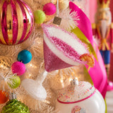 Glitter Pop Party Cocktail Glass Ornament
