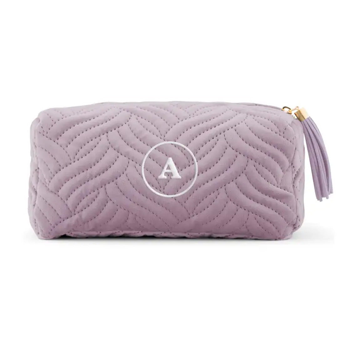 PERSONALIZED VELVET QUILTED MAKE UP BAG