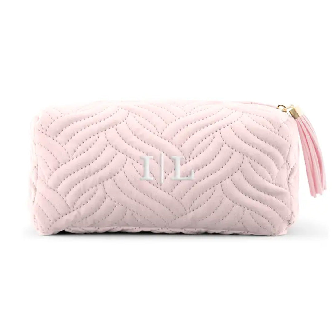 PERSONALIZED VELVET QUILTED MAKE UP BAG