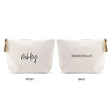LARGE PERSONALIZED CANVAS MAKE UP BAG - SCRIPT FONT
