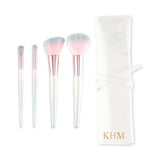 PERSONALIZED MAKE UP BRUSH SET & TRAVEL POUCH IN IRIDESCENT UNICORN
