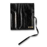 PERSONALIZED MAKE UP BRUSH SET & TRAVEL POUCH IN BLACK