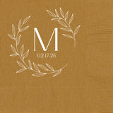 Personalized Floral Border Initial Date Napkins Set of 50