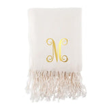 PERSONALIZED WHITE PASHMINA SCARF - SCRIPT INITIAL