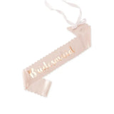 BLUSH PINK & ROSE GOLD SATIN SASH - BRIDEMAID
