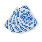 Blue Tile Block Paper Guest Towel Napkins