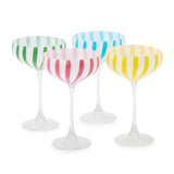 Celebration Stripe Hand-Painted Coupe Glass