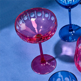 Pink Sparkling Cut Coupe Wine Glass