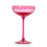 Pink Sparkling Cut Coupe Wine Glass