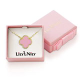 Pink Four Leaf Clover Necklace