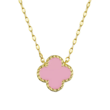 Pink Four Leaf Clover Necklace