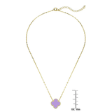 Purple Four Leaf Clover Necklace