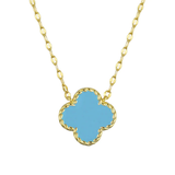 Turquoise Four Leaf Clover Necklace