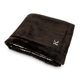 PERSONALIZED EMBROIDERED PLUSH  50"x60" SHERPA LINED THROW BLANKET CHOCOLATE BROWN