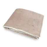 PERSONALIZED EMBROIDERED PLUSH  50"x60" SHERPA LINED THROW BLANKET LIGHT PINK