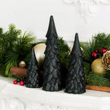 3 PIECE WOOD PINE TIME TABLETOP DECORATION - BLACK