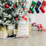 LARGE PERSONALZIED DRAWSTRING SANTA SACK FOR GIFTS - NORTH POLE DELIVERY