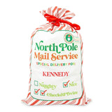 LARGE PERSONALZIED DRAWSTRING SANTA SACK FOR GIFTS - NORTH POLE DELIVERY